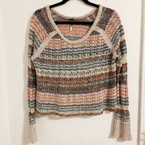 FREE PEOPLE Pastel Striped Slouch Sweater